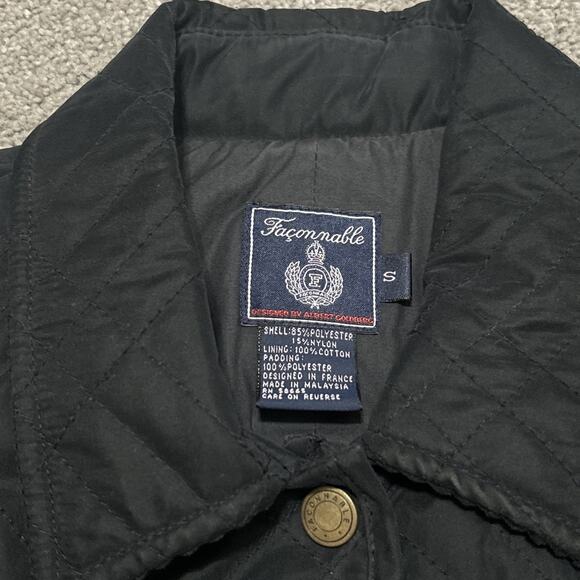 Faconnable Vest Womens Small Black Puffer Quilted Sleeveless Full Zip Jacket - Picture 2 of 6